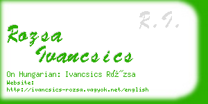 rozsa ivancsics business card